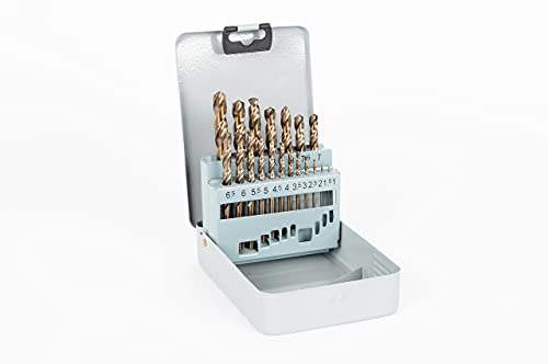 GSR Spiralbohrer Set, 19-teilig, Stahlbohrer Satz nach DIN 338, HSS-E Metallbohrer Set 1-10mm, Cobalt legiert, Zubehör für Bohrmaschinen, Inklusive Metallbox GSR Spiralbohrer Set, 19-teilig, Stahlbohrer Satz nach DIN 338, HSS-E Metallbohrer Set 1-10mm, Cobalt legiert, Zubehör für Bohrmaschinen, Inklusive Metallbox von GSR