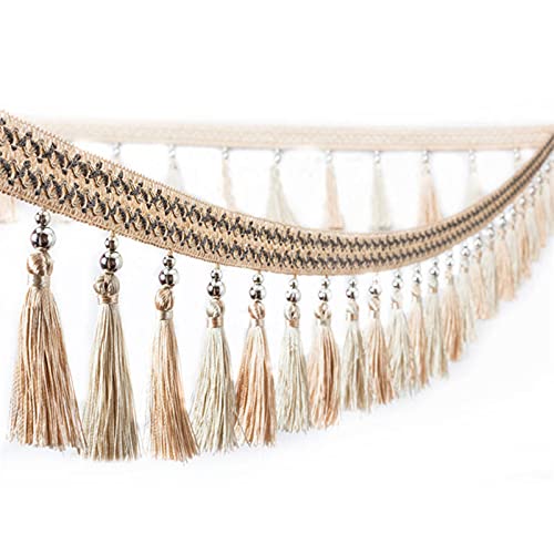 1 Stück 1 Meter Perlenquasten-Fransenbesatz – Dekoratives Band for Lampenschirme, Bastelarbeiten und Heimdekoration(Beige) von GSUNLEO