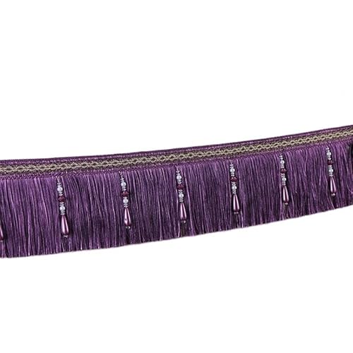 1 Stück 1 Meter Perlenquastenborte – Elegante Fransen aus Polyester for Hochzeiten, Polstermöbel und Heimdekoration(Apricot) von GSUNLEO