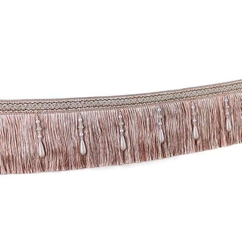 1 Stück 1 Meter Perlenquastenborte – Elegante Fransen aus Polyester for Hochzeiten, Polstermöbel und Heimdekoration(Purple) von GSUNLEO