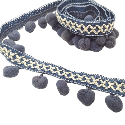 1 Stück 1 m langes Perlen-Ball-Fransenband for Heimwerkerarbeiten, Vorhänge, Lampenschirme, Kleidersäcke, Nähzubehör.(Grijs) von GSUNLEO