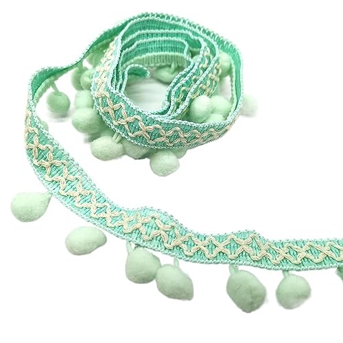 1 Stück 1 m langes Perlen-Ball-Fransenband for Heimwerkerarbeiten, Vorhänge, Lampenschirme, Kleidersäcke, Nähzubehör.(Light Green) von GSUNLEO