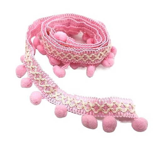 1 Stück 1 m langes Perlen-Ball-Fransenband for Heimwerkerarbeiten, Vorhänge, Lampenschirme, Kleidersäcke, Nähzubehör.(Light Pink) von GSUNLEO