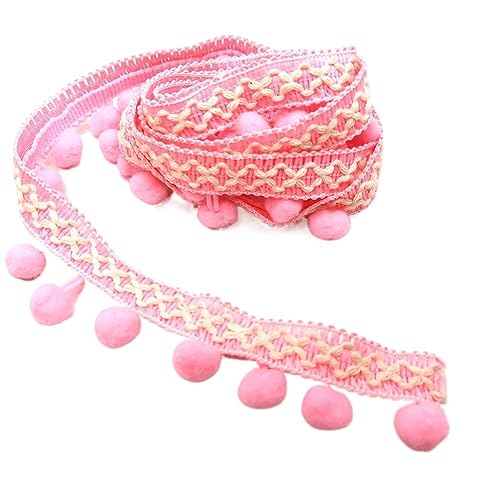 1 Stück 1 m langes Perlen-Ball-Fransenband for Heimwerkerarbeiten, Vorhänge, Lampenschirme, Kleidersäcke, Nähzubehör.(Roze) von GSUNLEO
