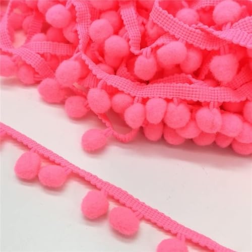 1 Stück 2 Yards Perlen-Pompom-Fransenband for Vorhänge, Tischdecken und Bastelarbeiten – Eleganter dekorativer Spitzenbesatz(Dark pink) von GSUNLEO