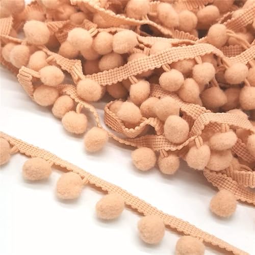 1 Stück 2 Yards Perlen-Pompom-Fransenband for Vorhänge, Tischdecken und Bastelarbeiten – Eleganter dekorativer Spitzenbesatz(Peachy) von GSUNLEO