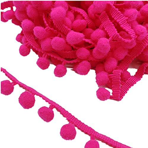1 Stück 2 Yards Perlen-Pompom-Fransenband for Vorhänge, Tischdecken und Bastelarbeiten – Eleganter dekorativer Spitzenbesatz(Rose red) von GSUNLEO
