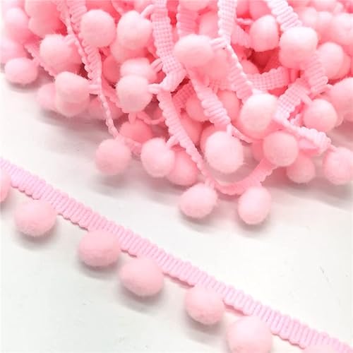 1 Stück 2 Yards Perlen-Pompom-Fransenband for Vorhänge, Tischdecken und Bastelarbeiten – Eleganter dekorativer Spitzenbesatz(Roze) von GSUNLEO