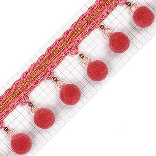 1 Stück 300 cm Zopf Quaste Ball Fransenband Spitze Stoff - Elegante DIY Handwerk for Vorhänge & Tischdecken(Oranje) von GSUNLEO