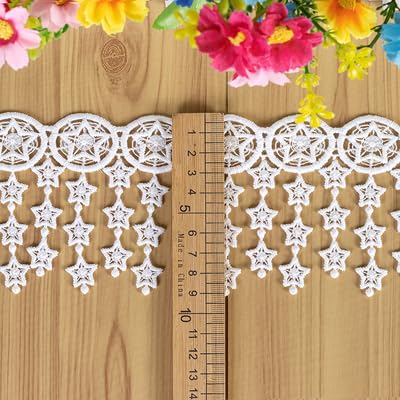1 Stück 4,5 m lange Stickerei-Spitzenfransenbesatz for Selbernähen, for Kleidung, Kleiderverzierungen und Wohnaccessoires.(White B) von GSUNLEO