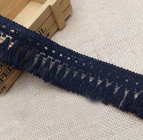 1 Stück 50 Meter Premium-Spitzenbesatz aus Baumwolle – elegante Quastenfransen for Nähen, for Tischdecken und Dekorationen(Black) von GSUNLEO