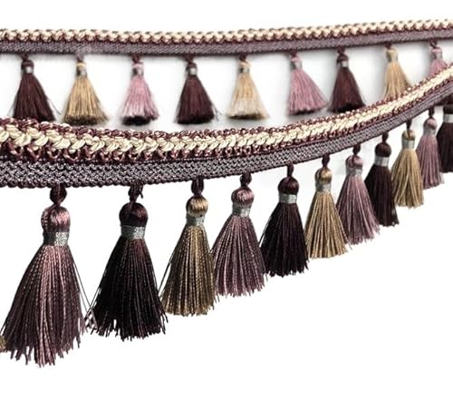 1 Stück Quastenfransenbesatz, Zopfband – dekoratives Nähzubehör for Vorhänge, Sofas und Lampenschirme(Purple,12 yards) von GSUNLEO