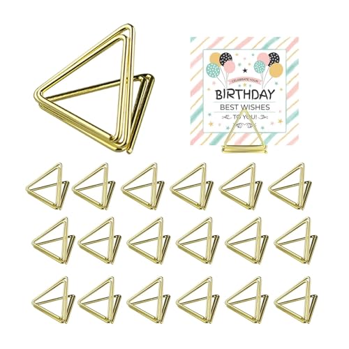 Clips Tischnummern 10/24 Stück Tischkarten in Metallic-Gold, Tischnummernständer for Fotos, Lebensmittelschilder, Memo-Notizen, Tischkarten-Displayhalter, Hochzeitsbedarf(Gold 24pcs) von GSXLZ