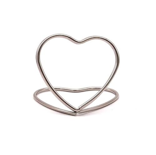 GSXLZ Clips Tischnummern 10 Stück, Tischnummernhalter in Herzform – Tischkartenhalter aus Metall for Hochzeiten, Geburtstage, Abschlussfeiern, als Dekoration und als Partygeschenk(Silvery 10pcs) von GSXLZ