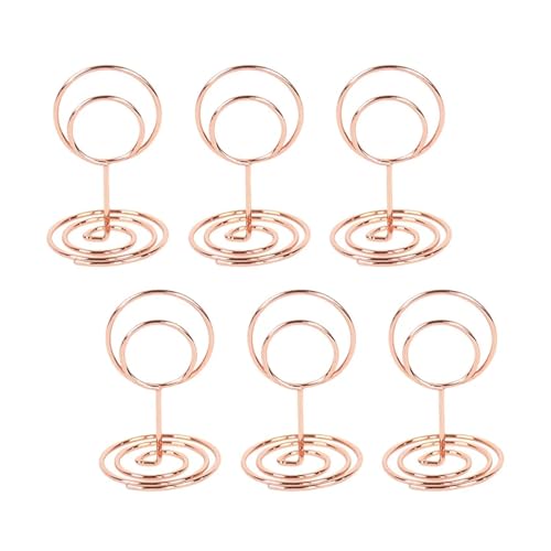 GSXLZ Clips Tischnummern 10 stücke Herzform Metall Kartenhalter Ständer Foto Nummer Name Clip Hochzeit Dekoration Tischhalter Tischkarte Memo Nachricht Clips(Rose Gold-Round) von GSXLZ