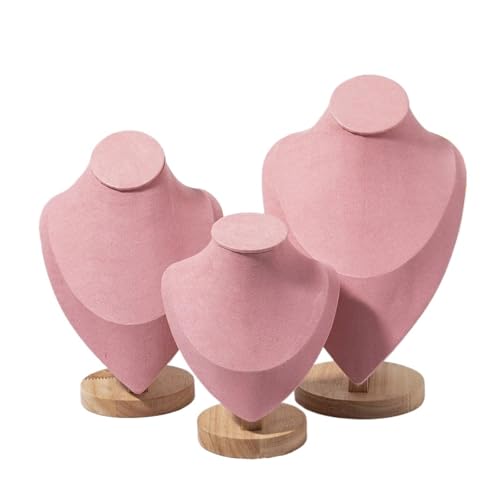 GSXLZ Schmuckständer 1PC Halskette Display Rahmen Portrait Modell Hals Anhänger Schmuck Rahmen, Hals Modell Display Rahmen Schmuck Halskette(Pink,L) von GSXLZ