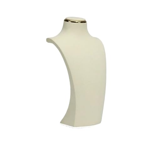 GSXLZ Schmuckständer Halsketten-Displayständer, Metall, Mikrofaser, Fenstermodell, Hals-Displayständer, Anhänger, for Aufhängen, Hals-Hals-Regal(Beige,M) von GSXLZ