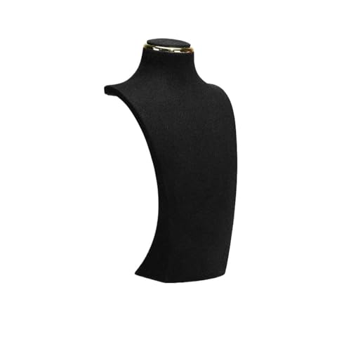GSXLZ Schmuckständer Halsketten-Displayständer, Metall, Mikrofaser, Fenstermodell, Hals-Displayständer, Anhänger, for Aufhängen, Hals-Hals-Regal(Black,L) von GSXLZ