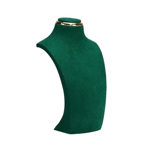 GSXLZ Schmuckständer Halsketten-Displayständer, Metall, Mikrofaser, Fenstermodell, Hals-Displayständer, Anhänger, for Aufhängen, Hals-Hals-Regal(Green,L) von GSXLZ