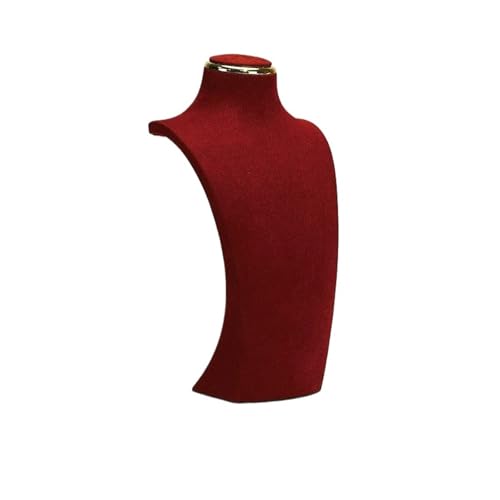 GSXLZ Schmuckständer Halsketten-Displayständer, Metall, Mikrofaser, Fenstermodell, Hals-Displayständer, Anhänger, for Aufhängen, Hals-Hals-Regal(Red,S) von GSXLZ