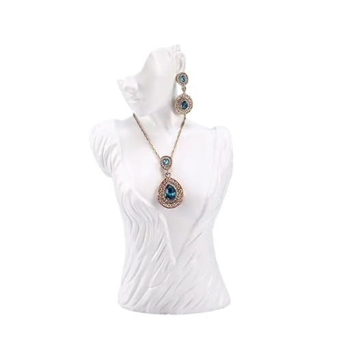 GSXLZ Schmuckständer Harz Seite Modell Porträt Schmuck Display Stand Mannequin Büste Anhänger Halskette Ohrringe Lagerung Rack Zähler Zeigen Requisiten(White,S) von GSXLZ