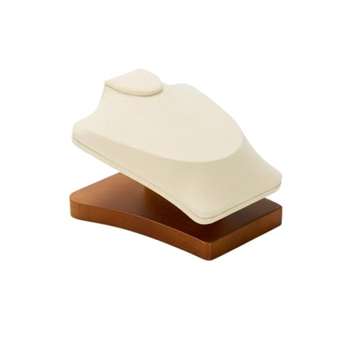 GSXLZ Schmuckständer Massivholz Büste Schmuck Organizer Halter Halskette Mannequin Ständer Anhänger Display Rack Schmuck Fenster Display Requisiten(Beige) von GSXLZ
