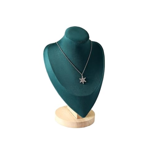 GSXLZ Schmuckständer Massivholz Portrait Hals Grün Schmuckständer Halskette Anhänger Anhänger Halsform Display Standjewelry Necklacestand(M) von GSXLZ