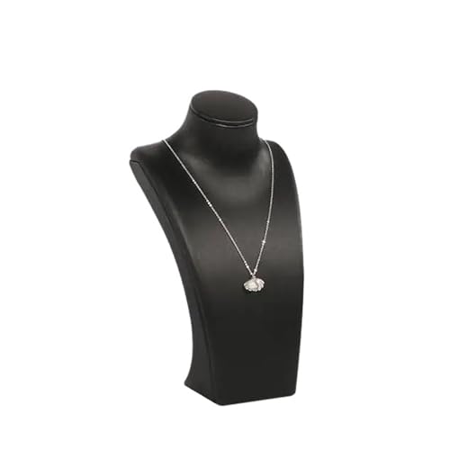GSXLZ Schmuckständer PU Mannequin Regal Halskette Anhänger Kette Schmuck Display Stand Halter Schmücken Armband Schmuck Rack Zeigen(BLACK,4.5 * 15cm) von GSXLZ