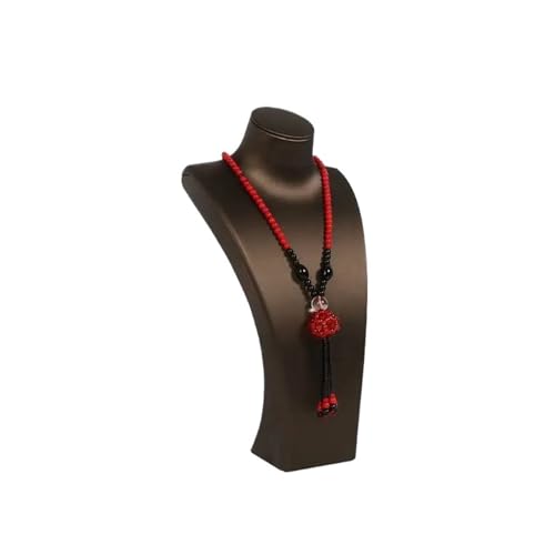 GSXLZ Schmuckständer PU Mannequin Regal Halskette Anhänger Kette Schmuck Display Stand Halter Schmücken Armband Schmuck Rack Zeigen(COFFEE,8 * 40cm) von GSXLZ