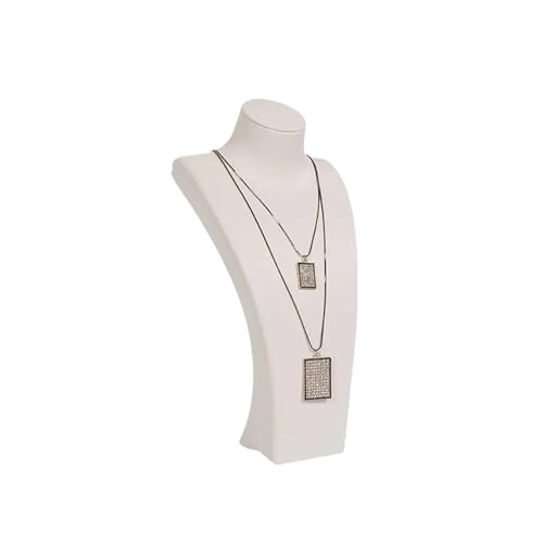 GSXLZ Schmuckständer PU Mannequin Regal Halskette Anhänger Kette Schmuck Display Stand Halter Schmücken Armband Schmuck Rack Zeigen(WHITE,4.5 * 15cm) von GSXLZ