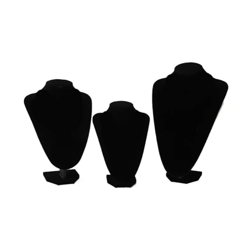 GSXLZ Schmuckständer Samt Portrait Halskette Display Anhänger Organizer Schmuck Display Stand Schmuck Mannequin Büste Halskette Anhänger Fenster Display(Black,S) von GSXLZ