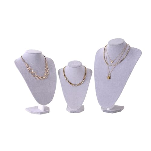 GSXLZ Schmuckständer Samt Portrait Halskette Display Anhänger Organizer Schmuck Display Stand Schmuck Mannequin Büste Halskette Anhänger Fenster Display(GRAY,L) von GSXLZ