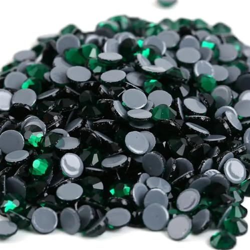 Hotfix Strasssteine Kristall-AB-Hotfix-Strasssteine, Glas-Hotfix-Strasssteine ​​zum Aufbügeln for Nagelkunst, Nähen, Stoffdekoration(Color:Emerald,Size:Ss20 1440pcs) von GSXLZ