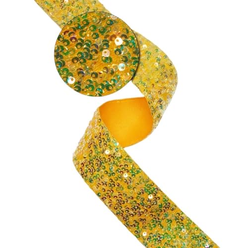 Pailletten Rolle Wende-Paillettenband aus zweifarbigem Paillettenstoff (Color : H5403732, Size : 25 yard) von GSXLZ