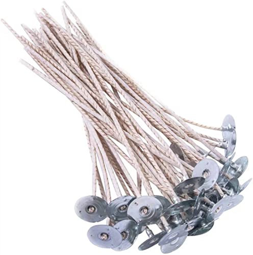 ECO8 vorgewachste Dochte für Soja-Kerzen, 15,2 cm dicker Docht mit Sockel, 100 Stück ECO8 vorgewachste Dochte für Soja-Kerzen, 15,2 cm dicker Docht mit Sockel, 100 Stück von GSXRB