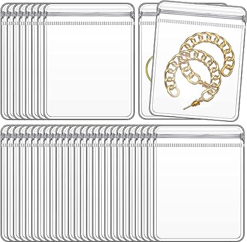 GSXRB Transparente PVC-Schmuckbeutel mit Reißverschluss, Anti-Oxidation, Kunststoffbeutel zum Verpacken von Schmuck, Ringen, Ohrringen, transparenten Polybeutel (100 Stück 7,9 x 10,2 cm) von GSXRB