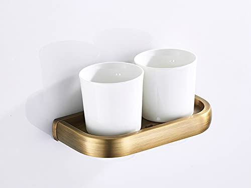 Bronze-Badezimmer-Zubehör-Set, antikes Doppel-Handtuchregal, WC-Bürstenhalter, WC-Papierhalter, Bademantelhaken, Keramik-Becherhalter, Handtuchhalter Bronze-Badezimmer-Zubehör-Set, antikes Doppel-Handtuchregal, WC-Bürstenhalter, WC-Papierhalter, Bademantelhaken, Keramik-Becherhalter, Handtuchhalter von GSZCCZS