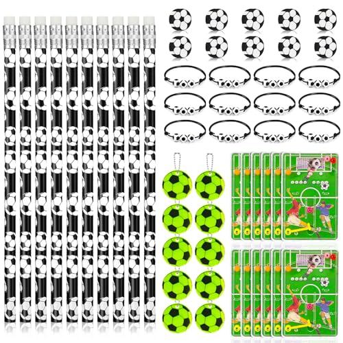 GSrenyu 50 Stück Fußball-Partytütenfüller, Fußball-Partytüten-Set enthält Fußball-Bleistifte, Schlüsselanhänger, Fußball-Armband, Radiergummis, Mini-Fußballspiel, Fußball-Partygeschenk-Set für Kinder GSrenyu 50 Stück Fußball-Partytütenfüller, Fußball-Partytüten-Set enthält Fußball-Bleistifte, Schlüsselanhänger, Fußball-Armband, Radiergummis, Mini-Fußballspiel, Fußball-Partygeschenk-Set für Kinder von GSrenyu