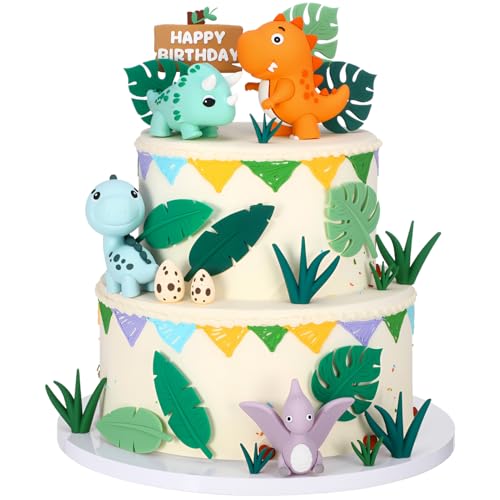 Tortenaufsätze mit Eiern, "Happy Birthday"-Schild, Blätter, Gras, weiches Gummi, realistische Kuchendekorationen für Kindergeburtstag, Party, Babyparty, 27 Stück Tortenaufsätze mit Eiern, "Happy Birthday"-Schild, Blätter, Gras, weiches Gummi, realistische Kuchendekorationen für Kindergeburtstag, Party, Babyparty, 27 Stück von GSrenyu