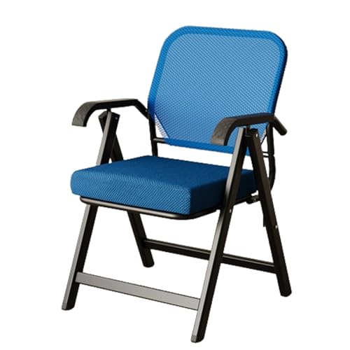 GTATBTG Beaka Faltbarer Bürosessel – Ergonomischer Netzstoff mit federnder Rückenlehne für Büro, Meeting, Konferenzen, Empfang und Trainingsraum (Blau) von GTATBTG