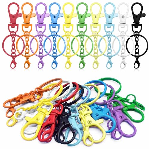 100 Stück Schlüsselring mit Kette,Schlüsselanhänger Selber Machen,Schlüsselringe Klein,Schlüsselanhänger Zum Basteln,Schlüsselanhänger Ringe,Karabinerhaken mit Drehgelenk für DIY 100 Stück Schlüsselring mit Kette,Schlüsselanhänger Selber Machen,Schlüsselringe Klein,Schlüsselanhänger Zum Basteln,Schlüsselanhänger Ringe,Karabinerhaken mit Drehgelenk für DIY von GTDOOCE