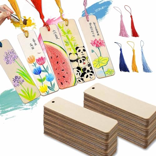 100 Stücke Bunten Quasten Rechteck Leeres Lesezeichen Papier Set,Holz Lesezeichen 50 Stück,Bunten Quasten 50,Mit Löchern Für Diy Lesezeichen Holz Handwerk Geschenke Tag 100 Stücke Bunten Quasten Rechteck Leeres Lesezeichen Papier Set,Holz Lesezeichen 50 Stück,Bunten Quasten 50,Mit Löchern Für Diy Lesezeichen Holz Handwerk Geschenke Tag von GTDOOCE