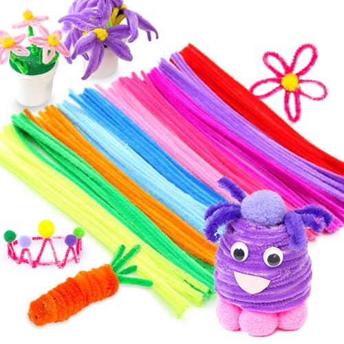 Pfeifenputzer 300 Stück Chenilledraht Zum Basteln Biegen Machen,Pfeifenreiniger Lang 30cm x 6mm,Für Diy Bastelsachen und Dekorationen Pipe Cleaner von GTDOOCE