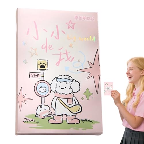 GTFYUDGH Kunstpostkarten,Kunstpapier Postkarten Zum Basteln - 30 Blatt Tiermuster Bastelkarten Beschreibbar Für Junge Mädchen Abschluss Grußkarte Festtagsgeschenk Erinnerung von GTFYUDGH