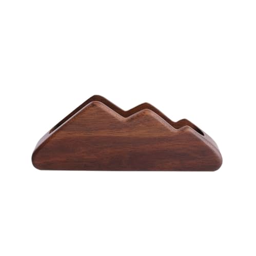 GTGXZX Visitenkartenetui Visitenkartenhalter Aus Holz, Visitenkartenhalter, Schreibtisch-Displayständer, Organizer Bürobedarf(Brown) von GTGXZX