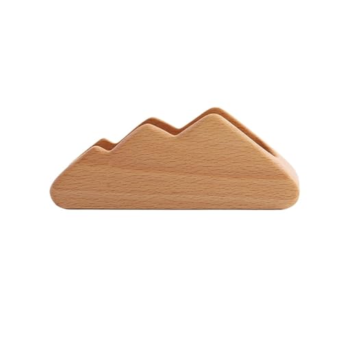 GTGXZX Visitenkartenetui Visitenkartenhalter Aus Holz, Visitenkartenhalter, Schreibtisch-Displayständer, Organizer Bürobedarf(Natural) von GTGXZX