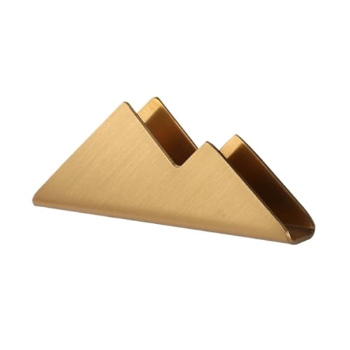 GTGXZX Visitenkartenetui Visitenkartenhalter for Den Schreibtisch, Desktop-Geschäftsnamenskartenetui, Organizer, Ständer In Bergform Bürobedarf(Gold) von GTGXZX