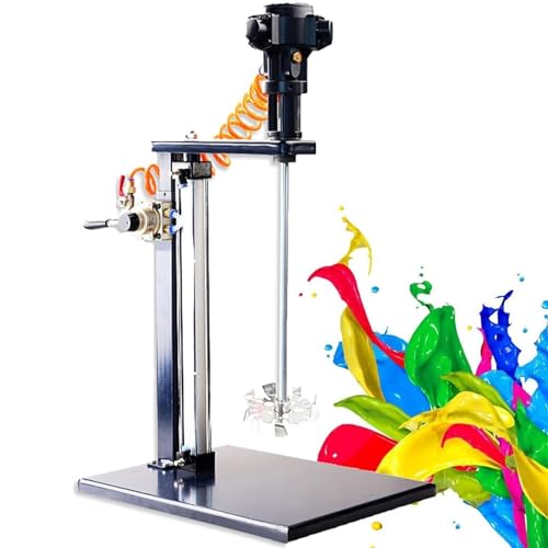 GTHTUHFD Automatische Farbrührmaschine, Pneumatischer Automatischer Farbmischer, 5 Gal/20 L Hubrührer Für Viskose Flüssige Tintenfarbe, Vertikaler Tischluftrührer, Zum Mischen Von, von GTHTUHFD