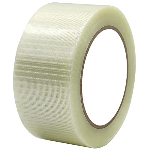 GTIWUNG Filament Verstärktes, 50mm x 50m Filament-Klebeband Glasfaserverstärkt Packband, Filamentband Filament Klebeband Fadenverstärkt, Filament Umreifungsband von GTIWUNG