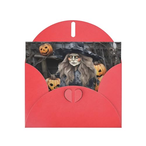 GTKSYNVE Lustige Hexe Grußkarte für Halloween-Dekoration mit Umschlägen für alle Gelegenheiten, 10,2 x 15,2 cm Blanko-Grußkarten, Notizkarten mit Umschlägen GTKSYNVE Lustige Hexe Grußkarte für Halloween-Dekoration mit Umschlägen für alle Gelegenheiten, 10,2 x 15,2 cm Blanko-Grußkarten, Notizkarten mit Umschlägen von GTKSYNVE